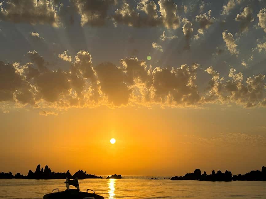 Ajaccio : Sunset seascape at the Sanguinaires - Sunset Sailing Around Four Rocky Islands: The Sky Changes Fast