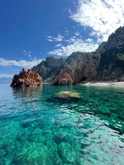 From Sagone/Cargèse: Piana Sea Caves & Snorkeling Boat Tour - Capo Rosso sea caves and the hour that turns into a swim